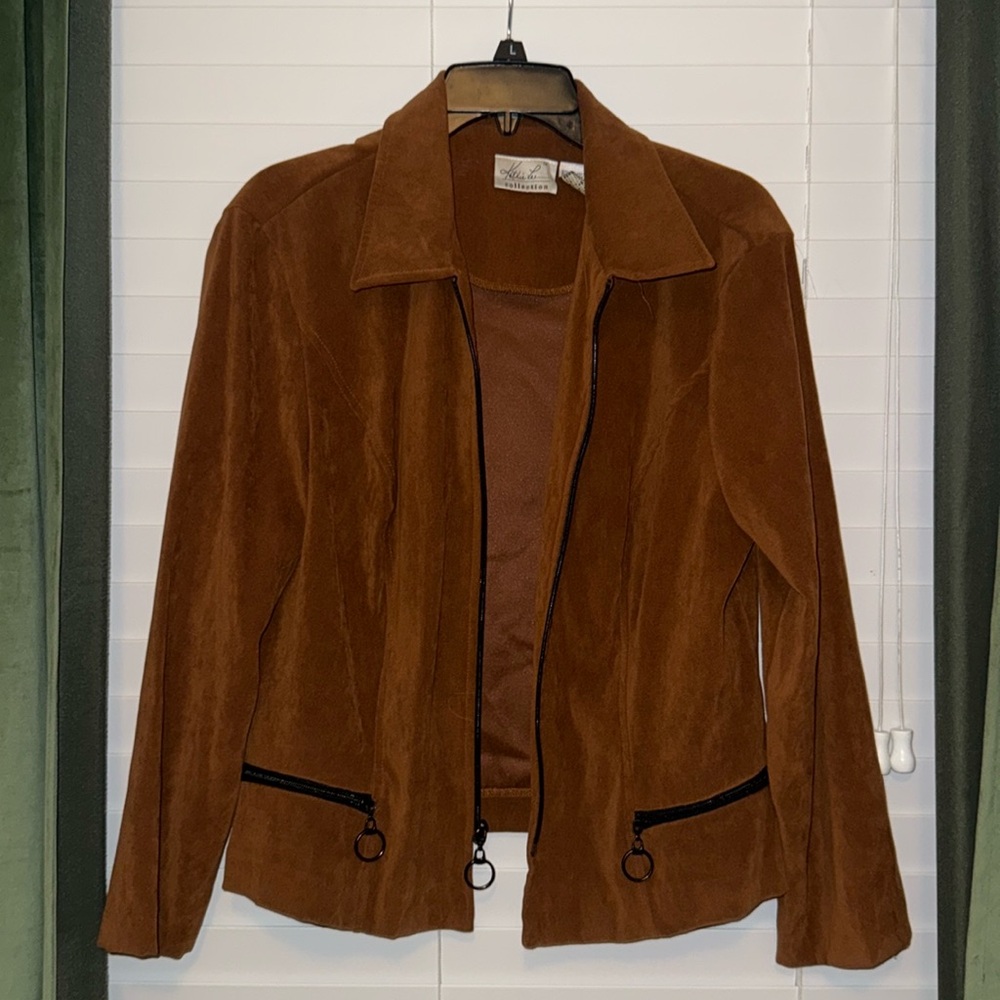 Vintage Kathie Lee Collection brown suede coat